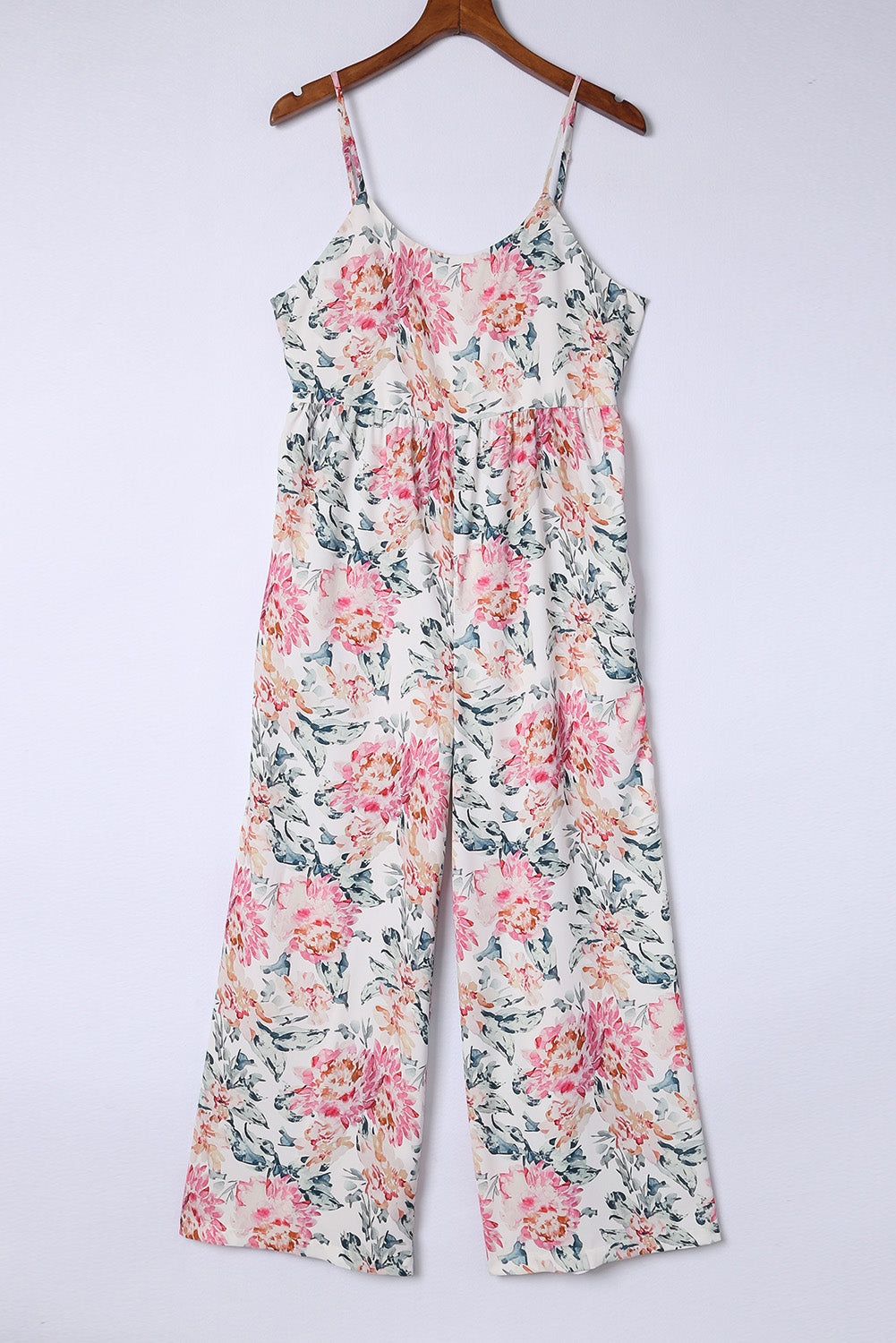 White Floral Patchwork Ribbed Maxi Dress with Pockets