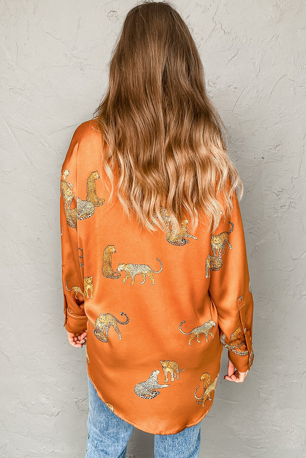 Lively Tiger Print Casual Sweatshirt