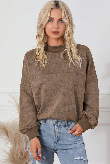 Green Drop Shoulder Crew Neck Pullover Sweatshirt