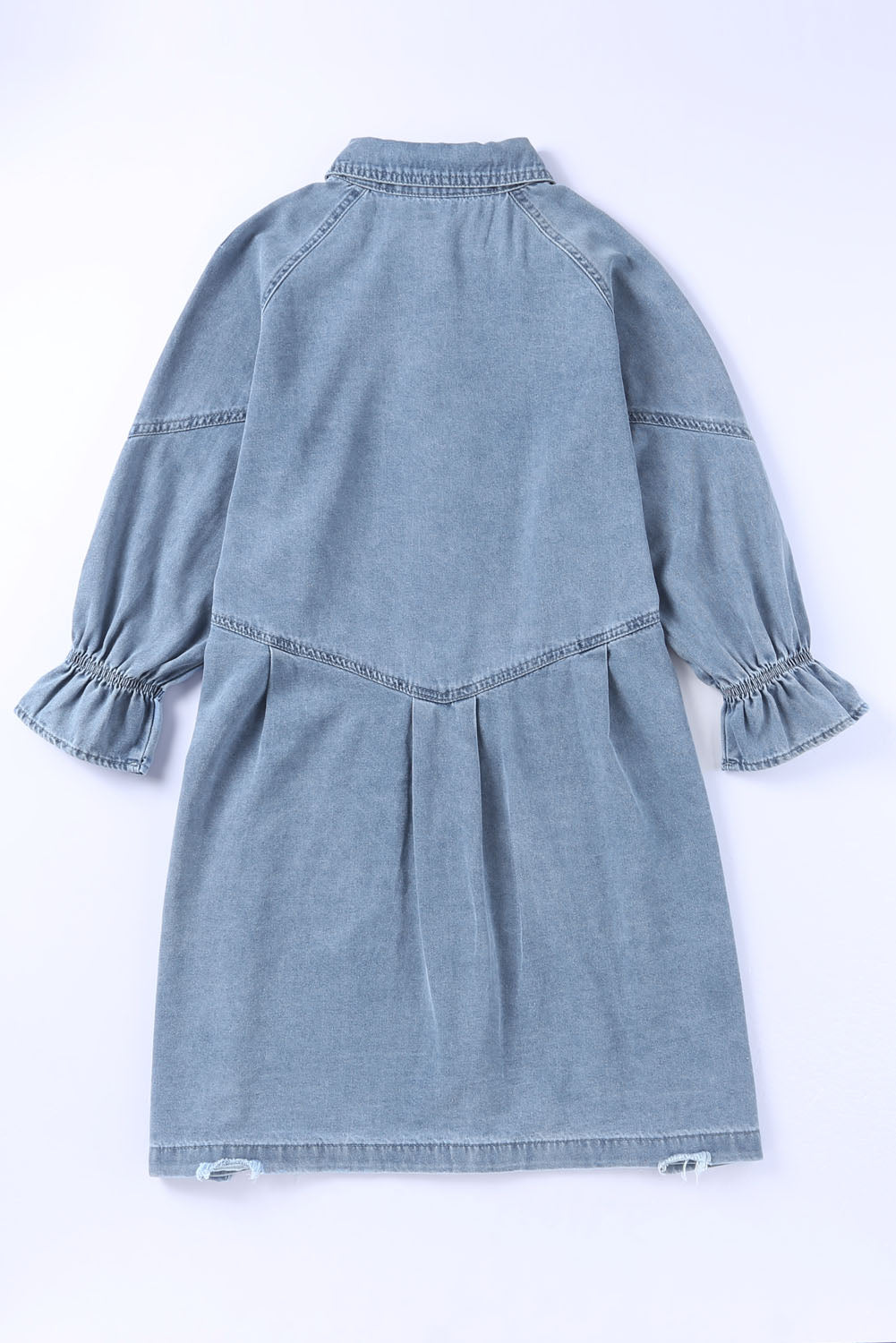 Gray Sequin Nutcracker Graphic Long Sleeve Shirt Denim Dress