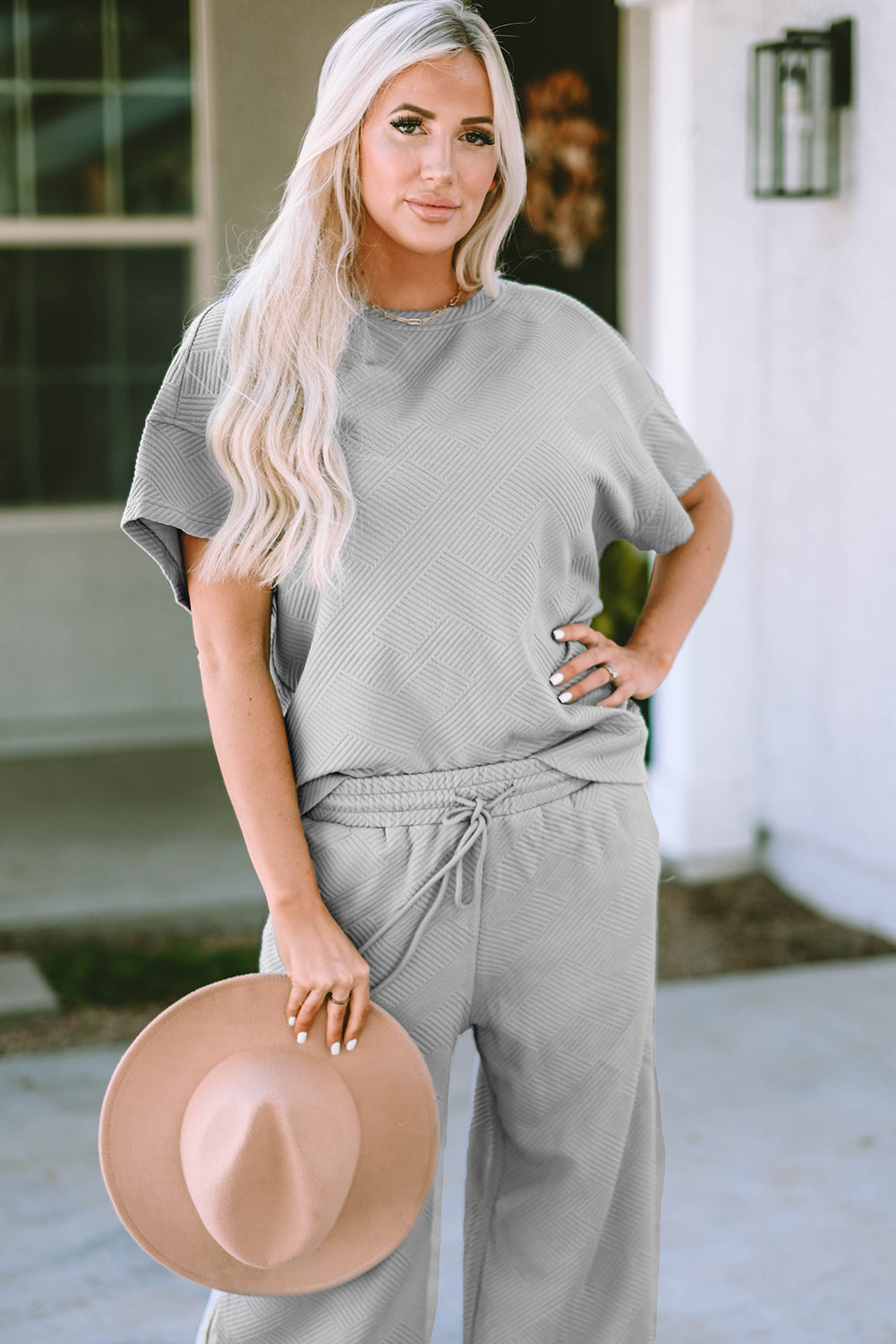Black Ultra Loose Textured 2pcs Slouchy Outfit
