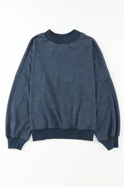Green Drop Shoulder Crew Neck Pullover Sweatshirt
