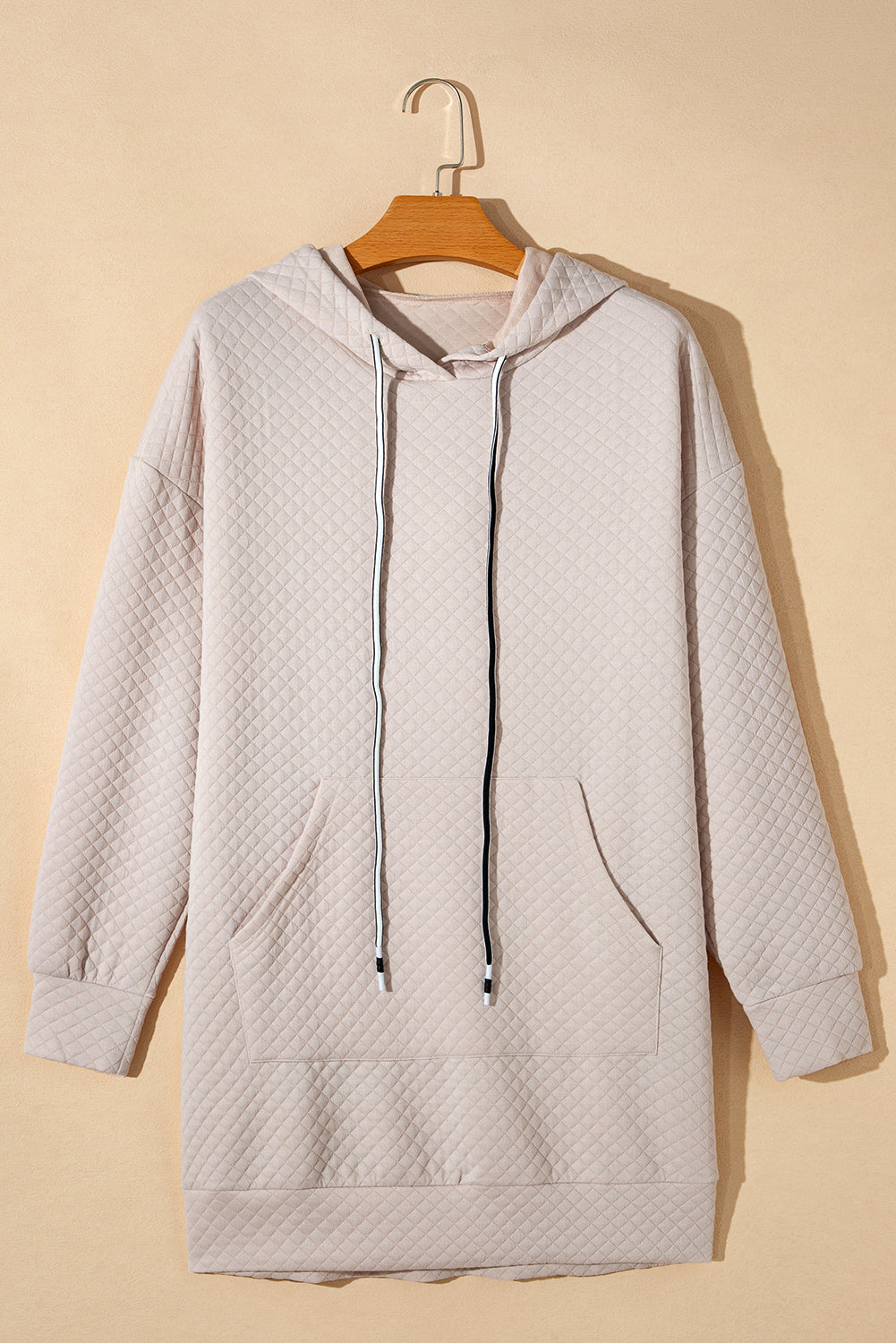 Black Solid Half Zipper Quilted Pullover Sweatshirt
