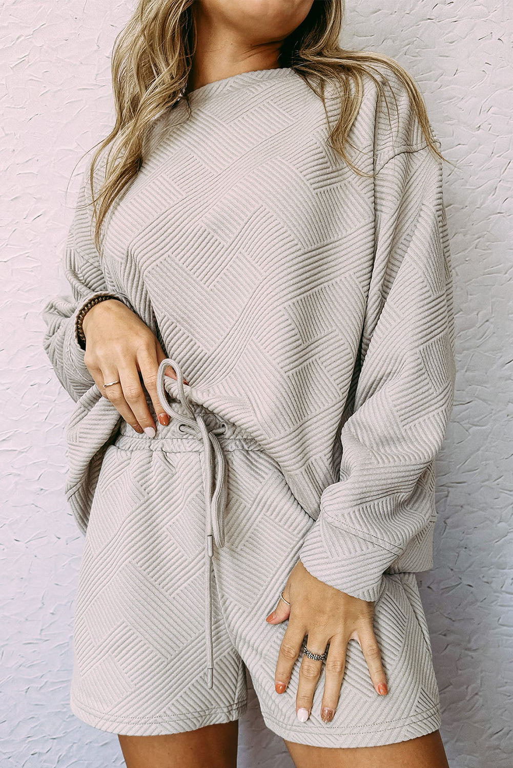 Black Ultra Loose Textured 2pcs Slouchy Outfit