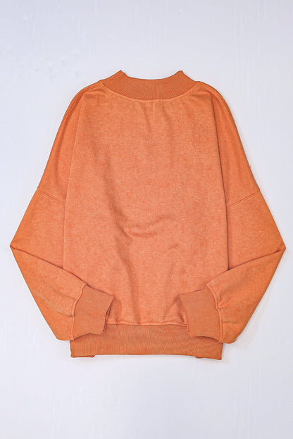 Green Drop Shoulder Crew Neck Pullover Sweatshirt