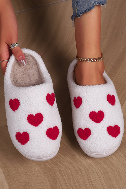 White Christmas Deer Home Indoor Plush Slippers