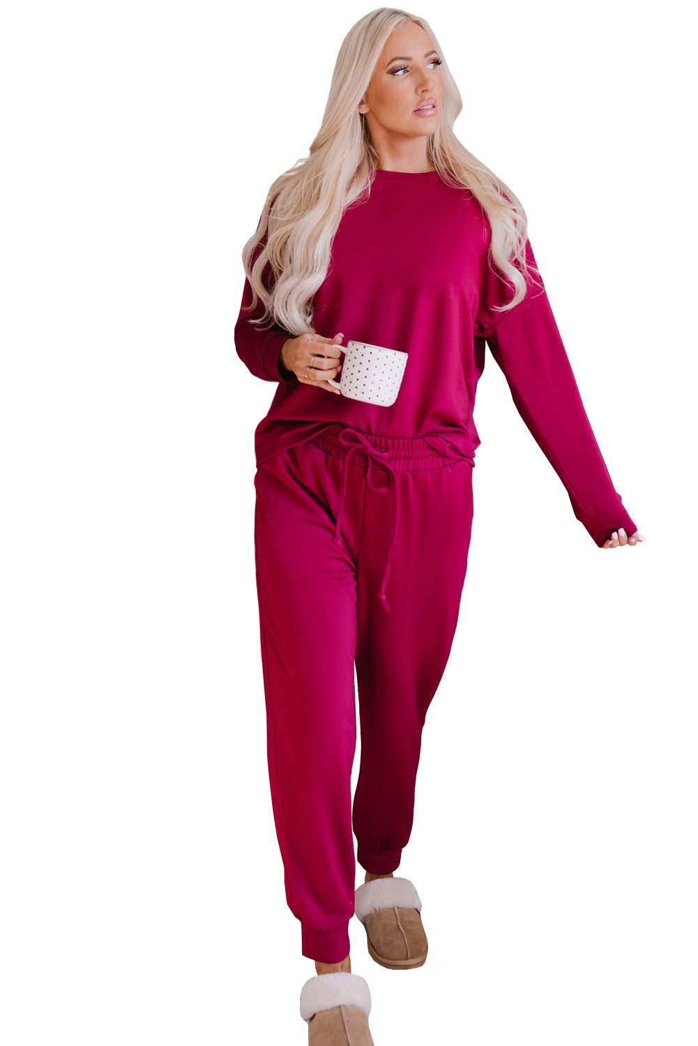 Spinach Green Sequined Christmas Cane Pattern Lounge Sweatsuit