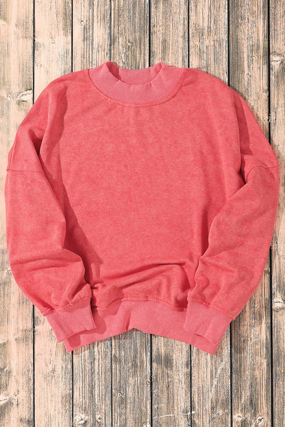 Green Drop Shoulder Crew Neck Pullover Sweatshirt