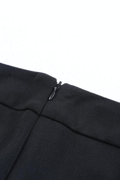 Black Split Hem High Waist Pants