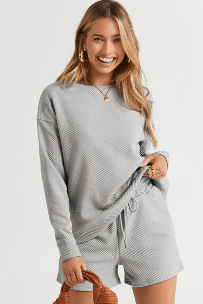 Black Ultra Loose Textured 2pcs Slouchy Outfit