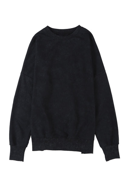 Black Merry Christmas Leopard Trees Graphic Sweatshirt