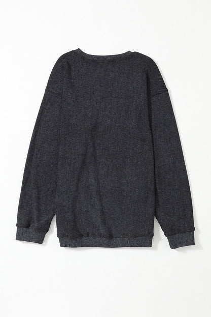 Black Christmas Neon Nutcrackers Mineral Wash Corded Sweatshirt