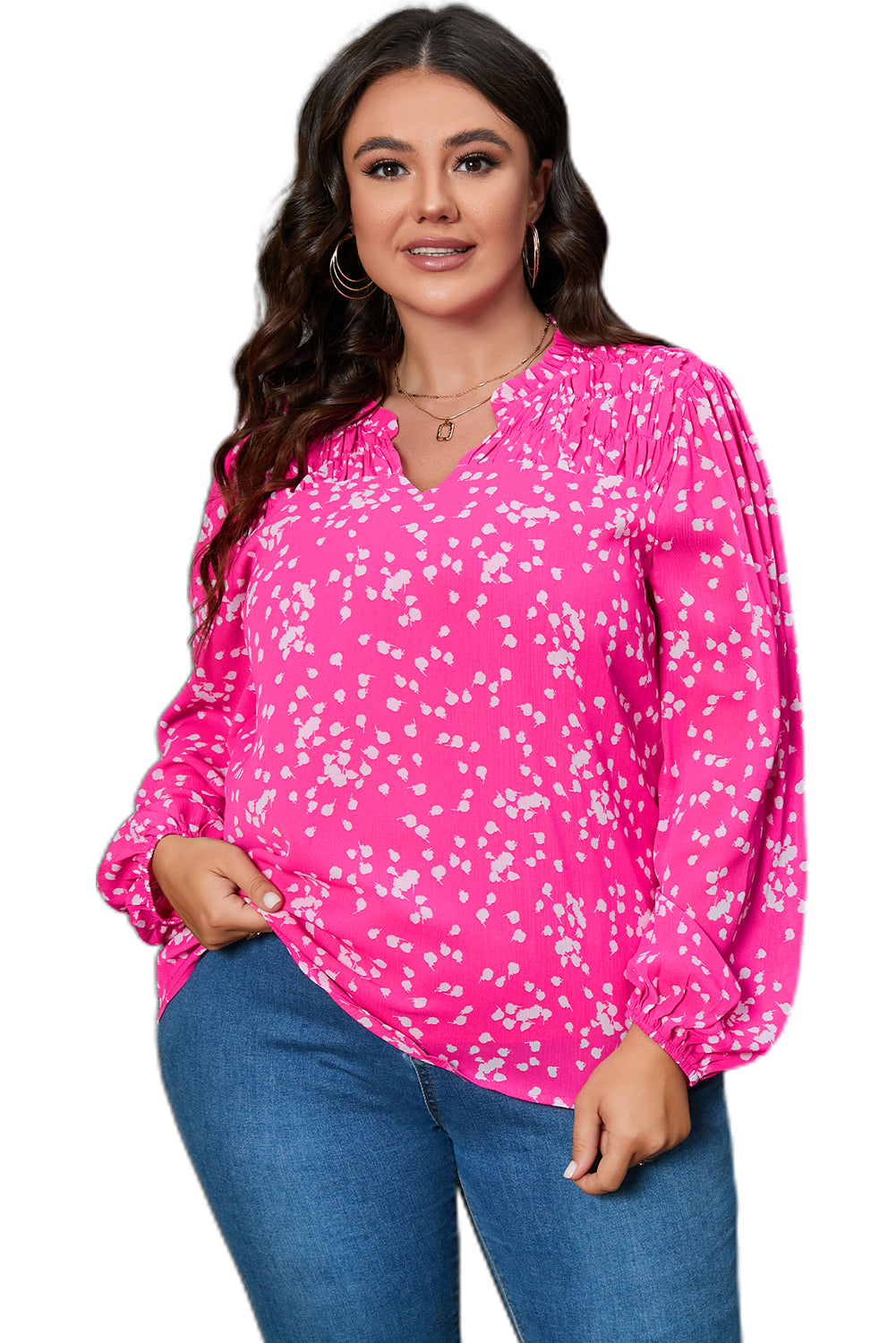 Yellow Split Neck Fall Printed Crinkled Blouse