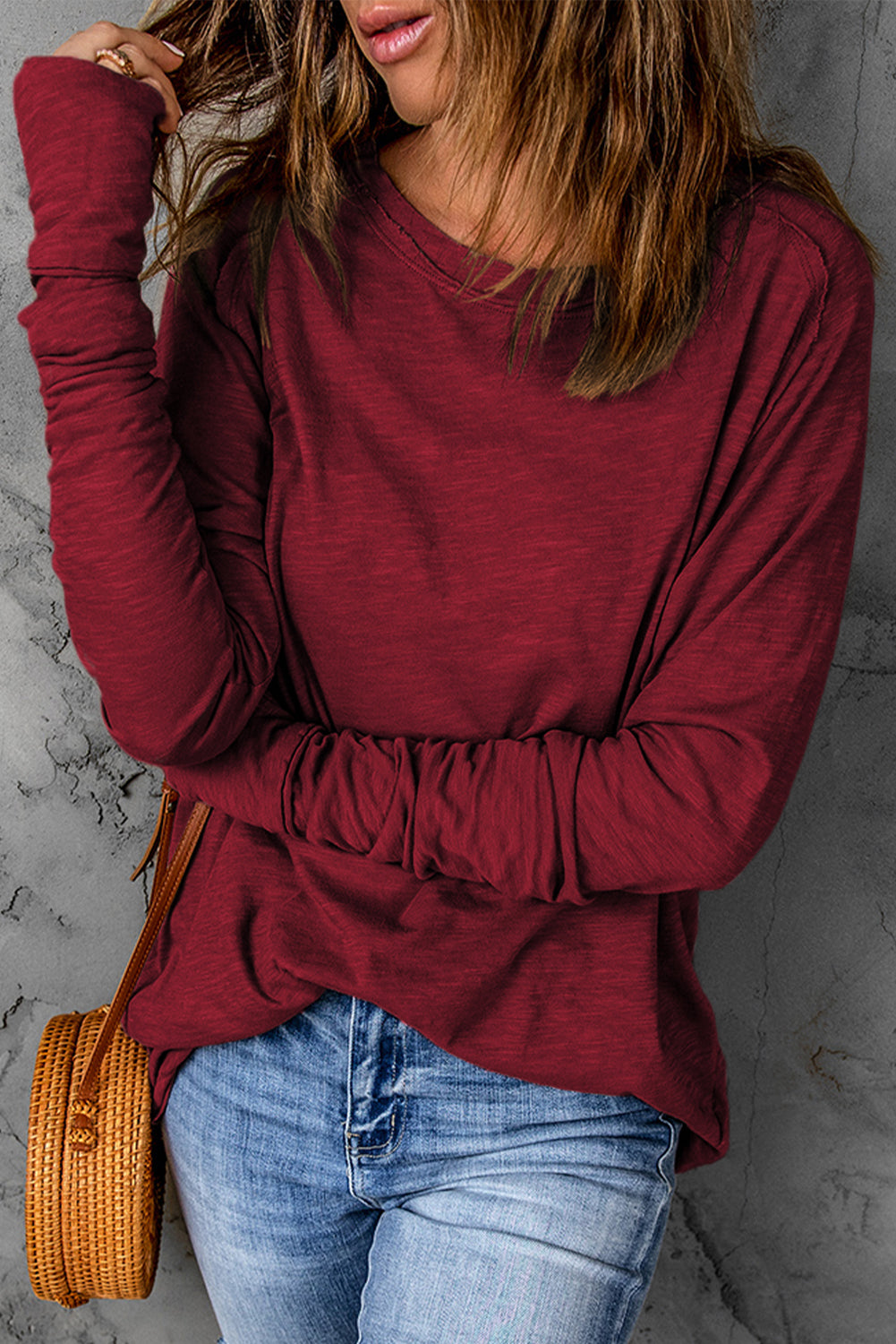 Green Merry Christmas Trees Thumbhole Sleeve Graphic Tee