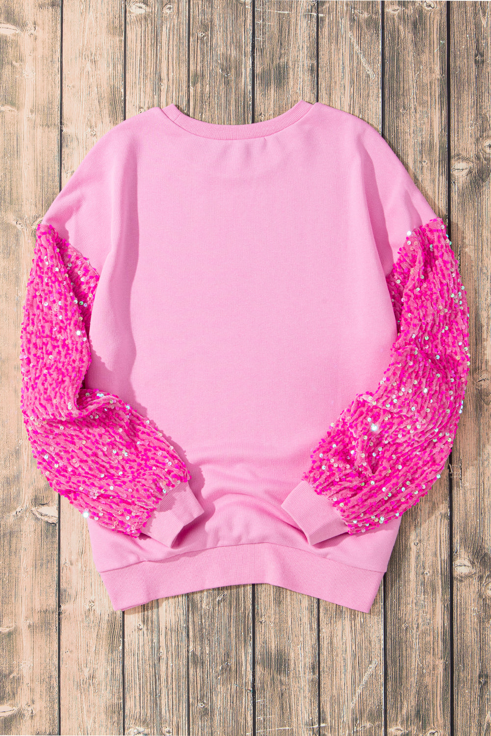 Pink Plus Size Sequin Sleeves Nutcracker Graphic Sweatshirt
