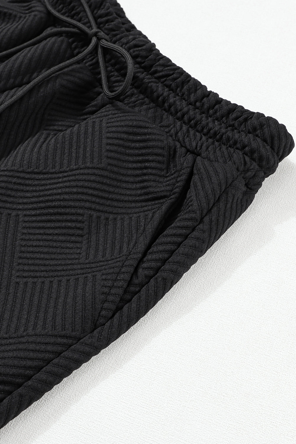Black Ultra Loose Textured 2pcs Slouchy Outfit