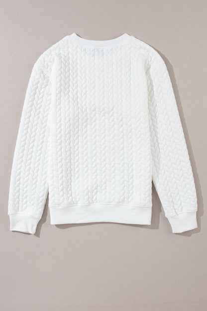 Black Merry And Bright Cable Knit Pullover Sweatshirt