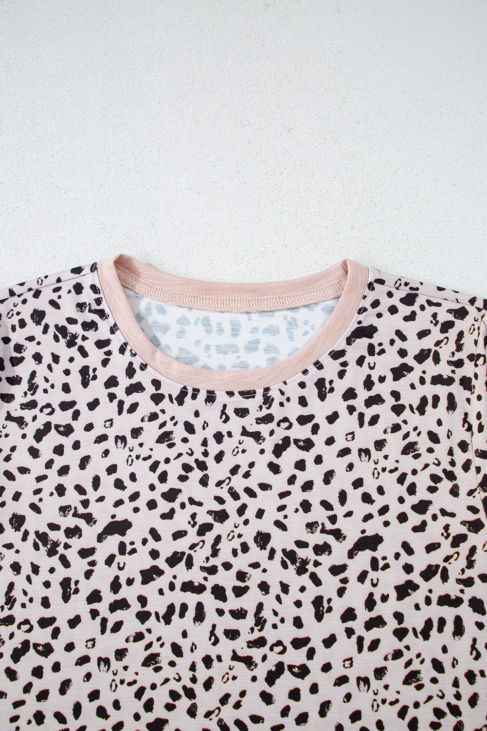 Animal Spotted Print Round Neck Long Sleeve Top