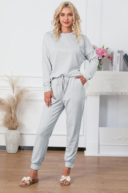 Spinach Green Sequined Christmas Cane Pattern Lounge Sweatsuit