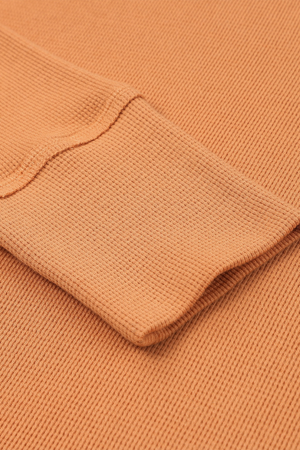 White Waffle Knit Henley Top