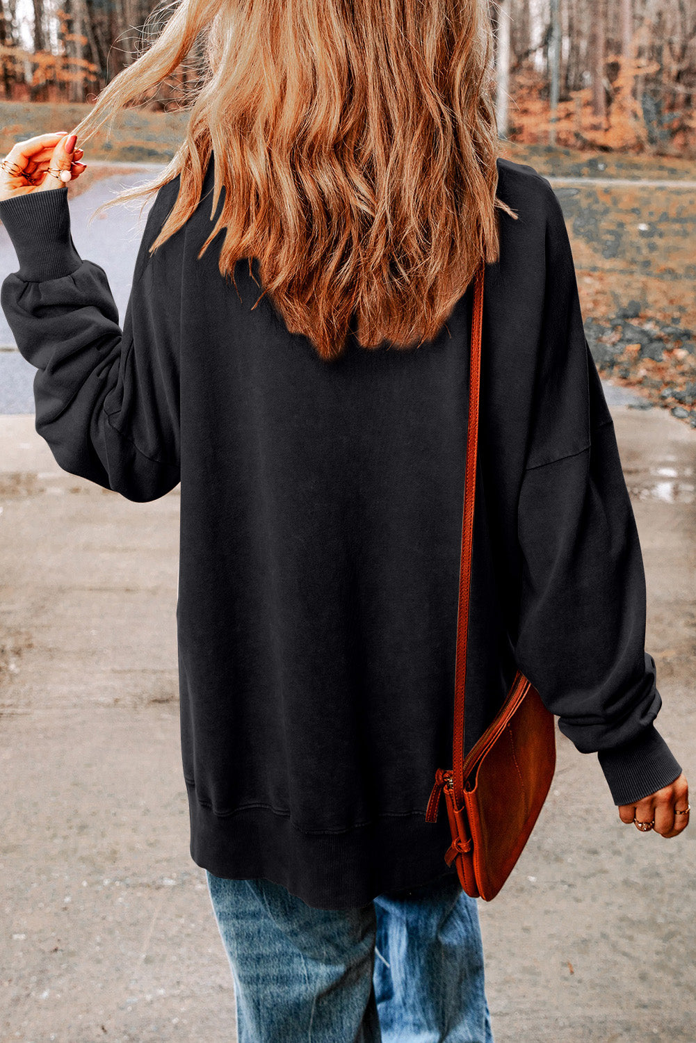 Black Merry Christmas Leopard Trees Graphic Sweatshirt