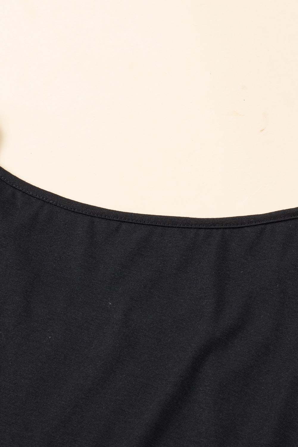 Black Asymmetric Strappy Cold Shoulder Long Sleeve Top