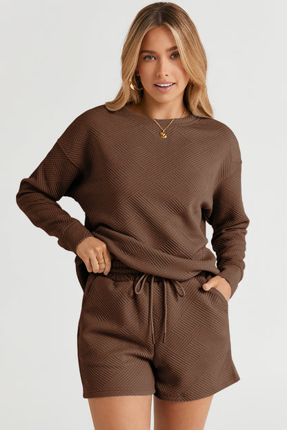 Black Ultra Loose Textured 2pcs Slouchy Outfit