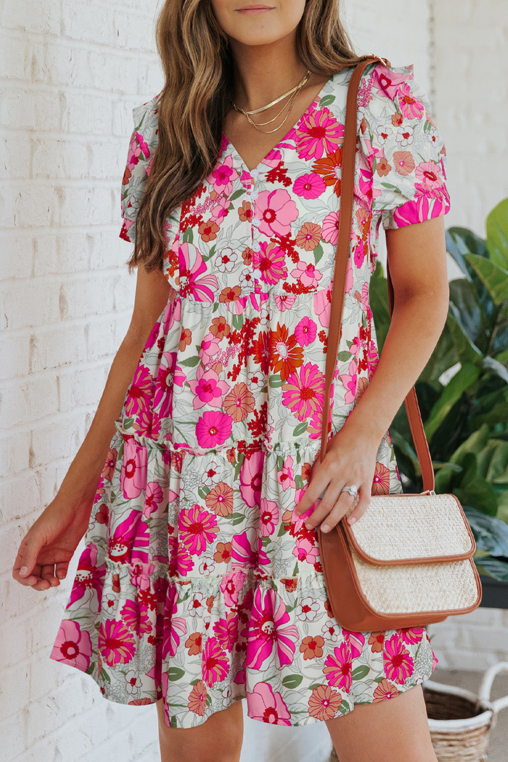 Oatmeal Boho Floral Smocked Waist Super Loose Pants