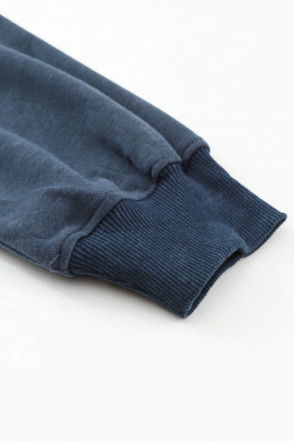 Green Drop Shoulder Crew Neck Pullover Sweatshirt