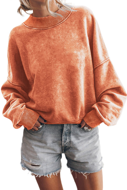 Green Drop Shoulder Crew Neck Pullover Sweatshirt
