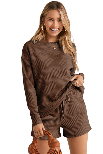 Black Ultra Loose Textured 2pcs Slouchy Outfit