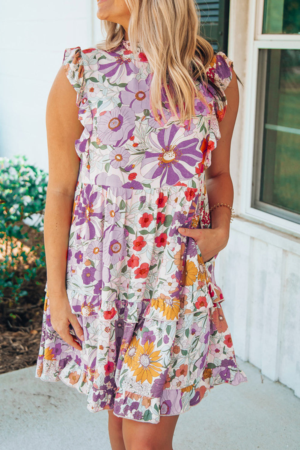 Oatmeal Boho Floral Smocked Waist Super Loose Pants