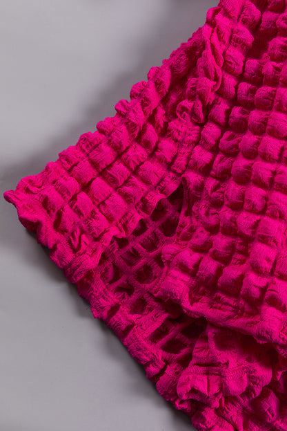 Green Bubble Textured Waffle Hoodie