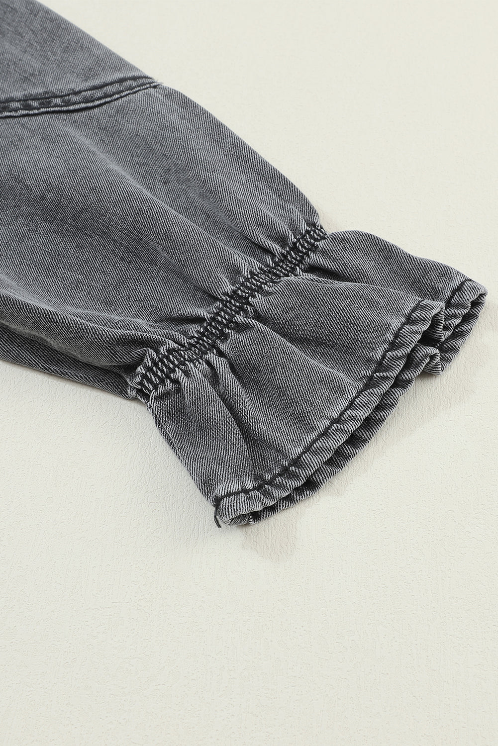 Gray Sequin Nutcracker Graphic Long Sleeve Shirt Denim Dress