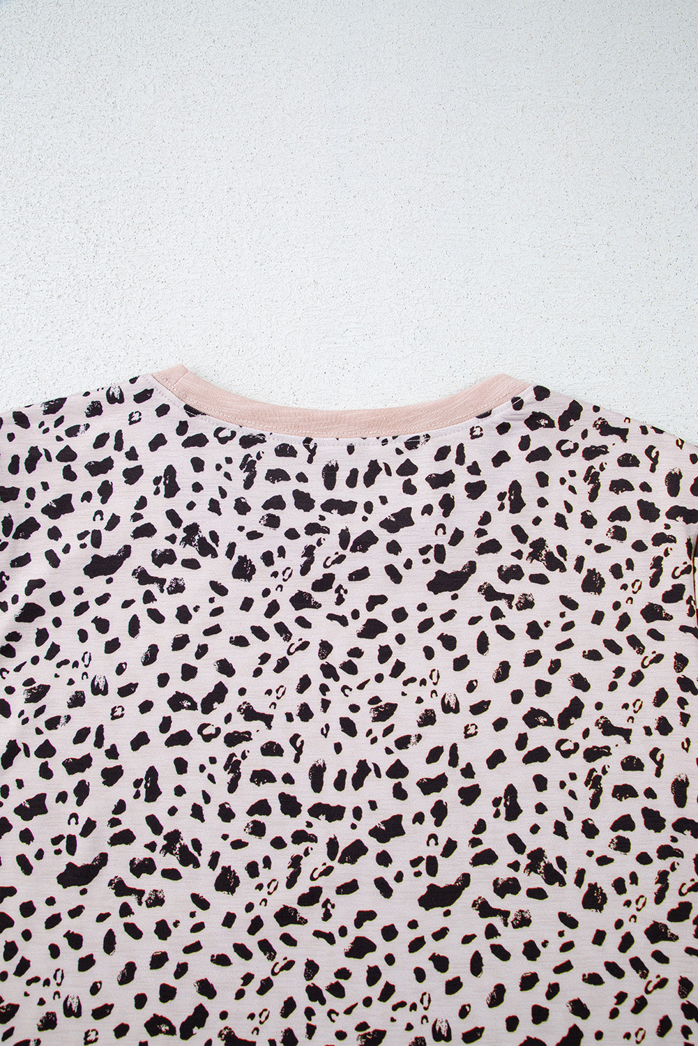 Animal Spotted Print Round Neck Long Sleeve Top