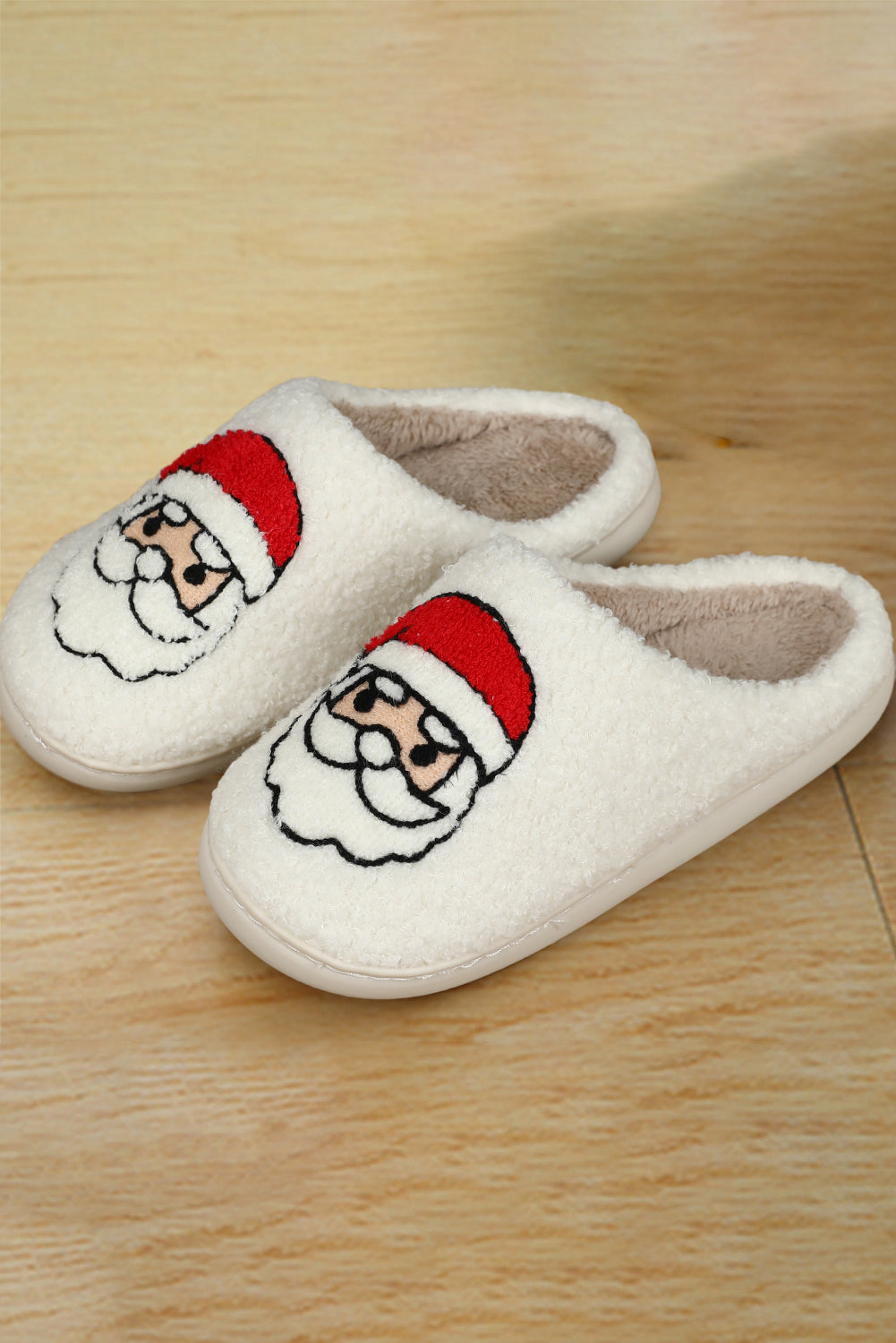White Christmas Deer Home Indoor Plush Slippers