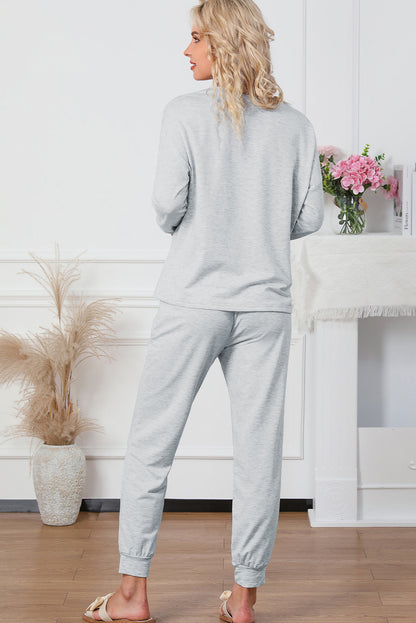 Spinach Green Sequined Christmas Cane Pattern Lounge Sweatsuit