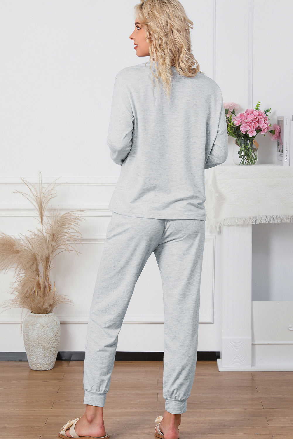 Spinach Green Sequined Christmas Cane Pattern Lounge Sweatsuit