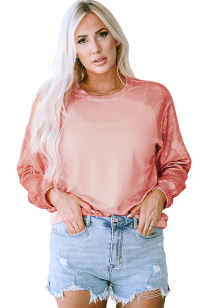 Pink Tie Dye Santa Claus Graphic Pullover Sweatshirt