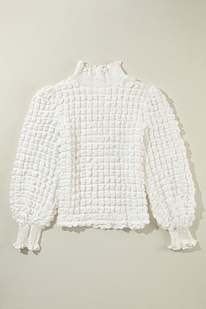 Green Bubble Textured Waffle Hoodie