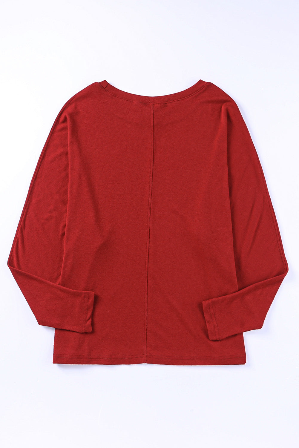 Red Sequined Christmas Favor Sleeve Casual Pullover