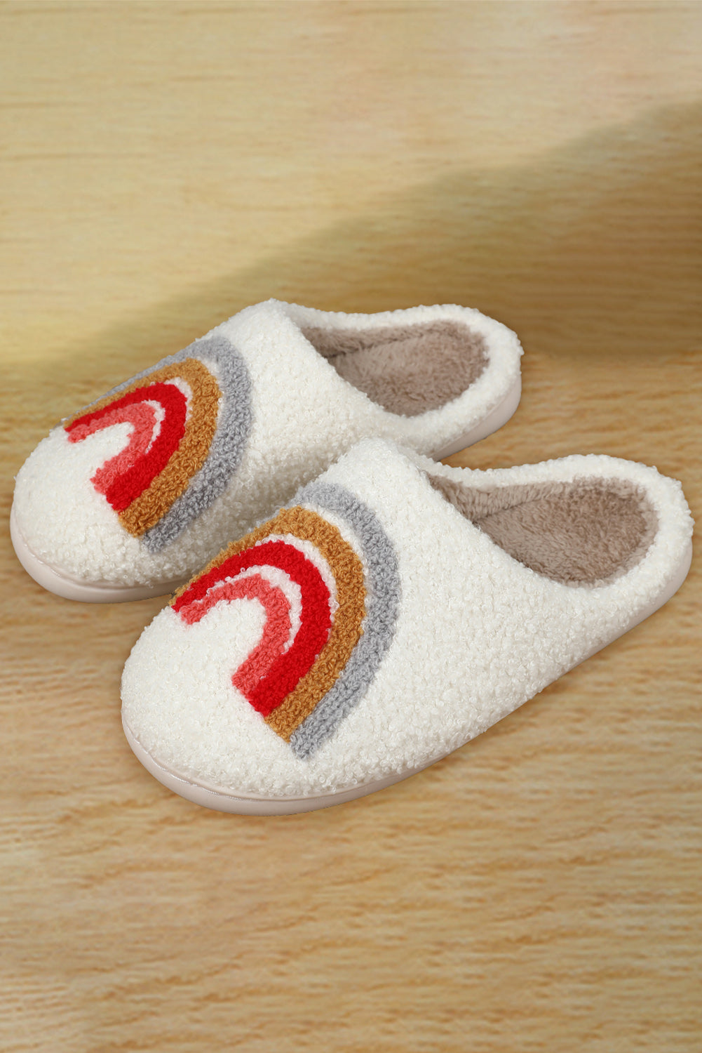 White Christmas Deer Home Indoor Plush Slippers