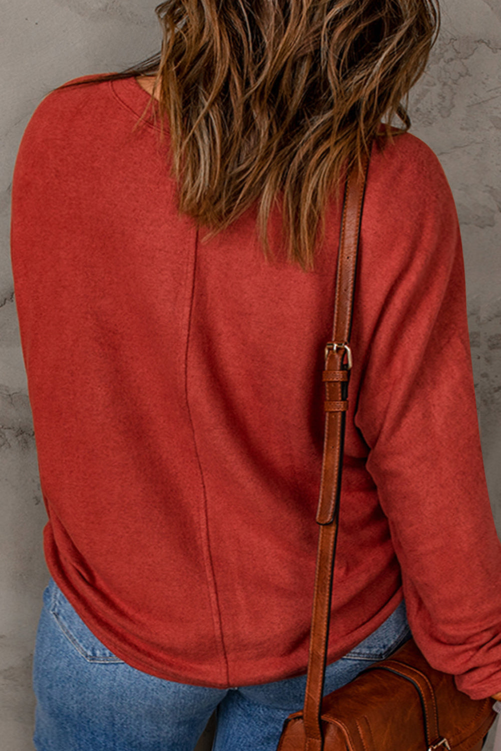 Red Sequined Christmas Favor Sleeve Casual Pullover