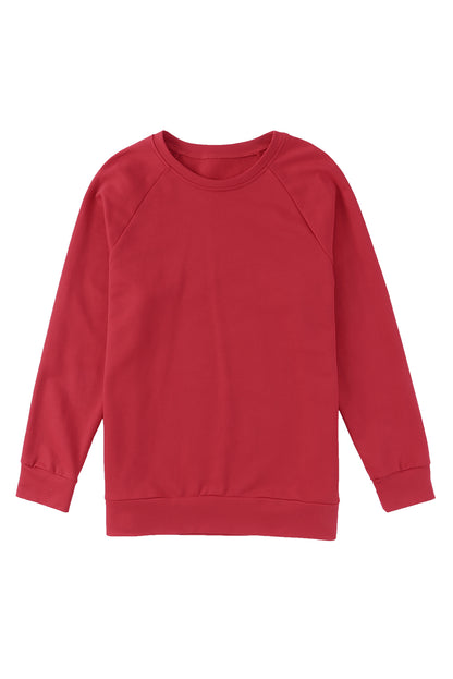 Fiery Red Chenille MERRY Christmas Raglan Sleeve Sweatshirt
