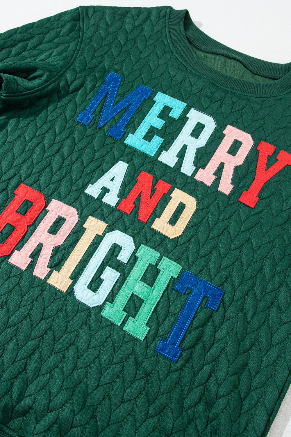 Black Merry And Bright Cable Knit Pullover Sweatshirt