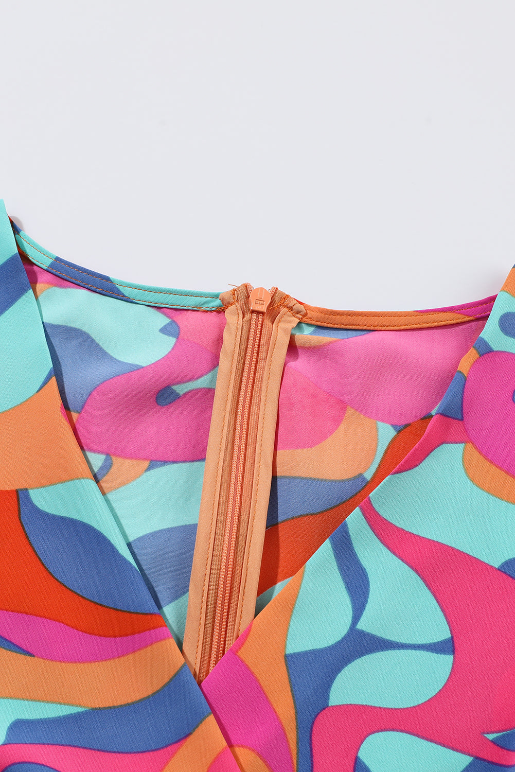 Rose Twisted Geometric Print High Waist Casual Shorts