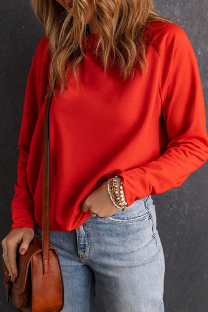 Fiery Red MERRY and BRIGHT Xmas Tree Print Sweatshirt
