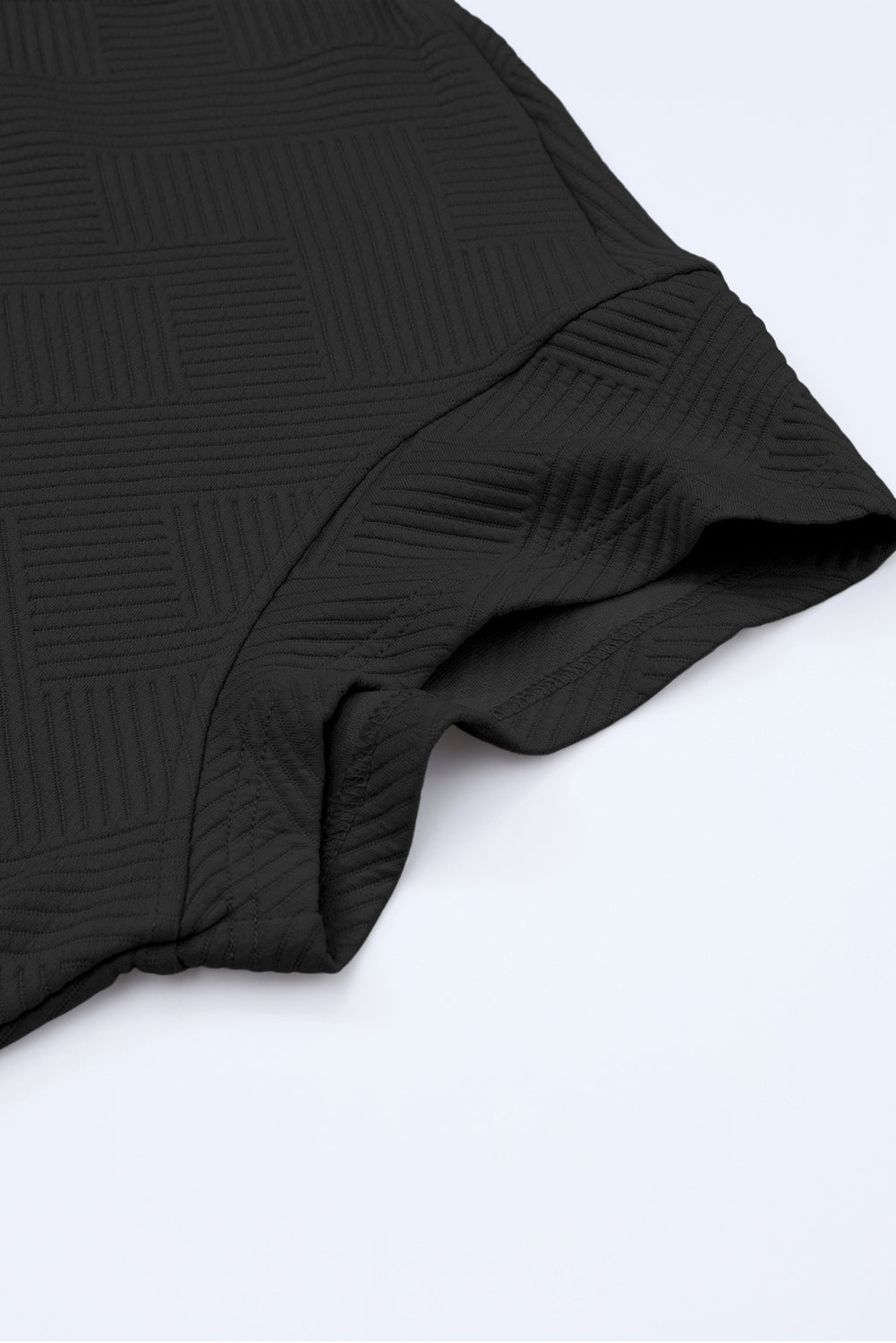 Black Ultra Loose Textured 2pcs Slouchy Outfit