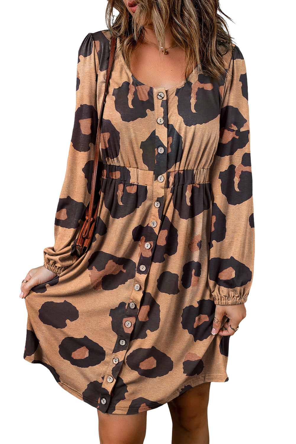 Leopard Print Long Sleeve Loose Top