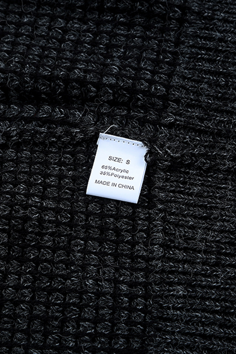 Gray Plaid Knitted Long Open Front Cardigan